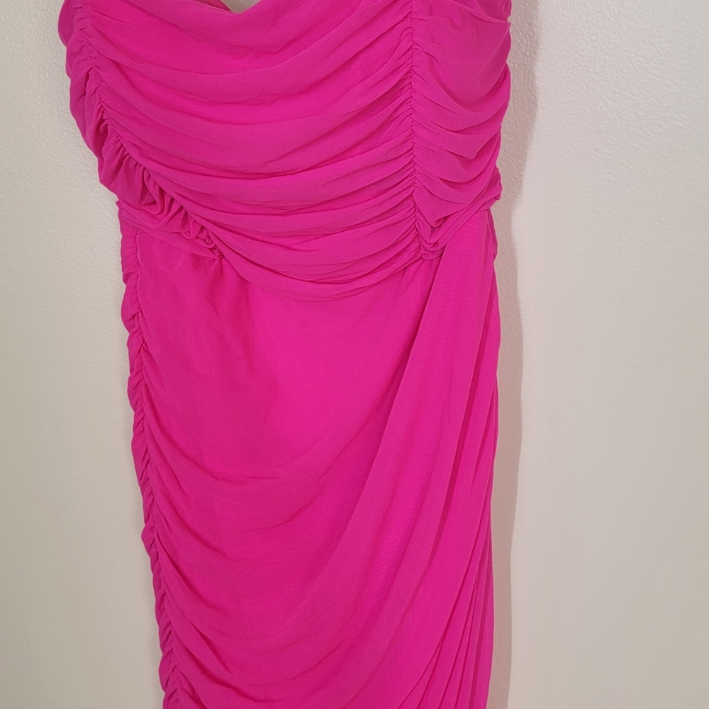 NWT Rare London drape corset midi dress in hot pink size 8 - Picture 5 of 13